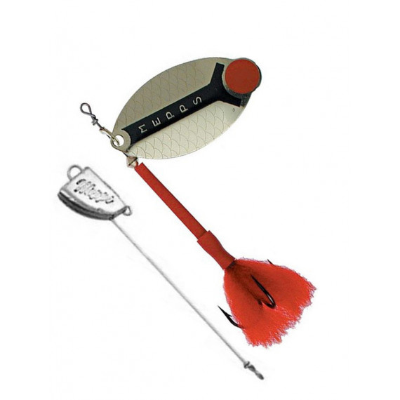 Lusox silver spoon with red pompon mepps 1