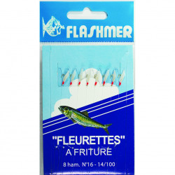 Ligne fleurettes à friture 8 hameÇons n°16 Flashmer