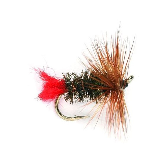 Dry fly - hackled Dries Red tag 2106 ham 16 1