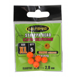 Orange strippa bead 8mm x5 Fun fishing
