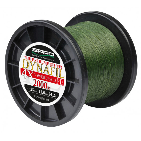 Spro dynafil green carp braid 2000m 0.23mm 1