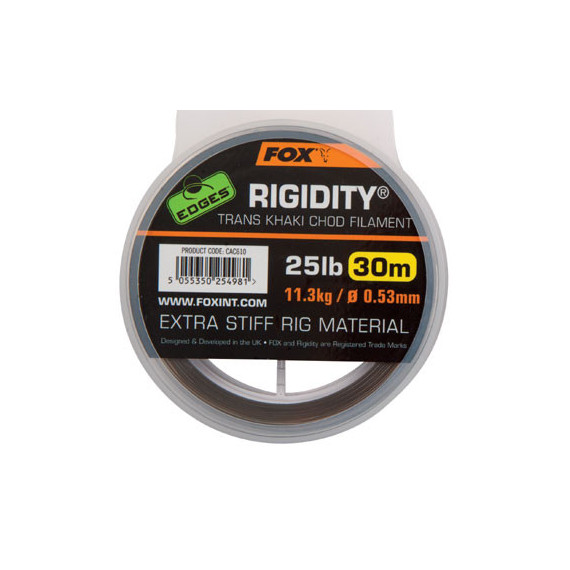 Fil spécial Chod carpe Fox Rigidity Filament Khaki 25lb 1