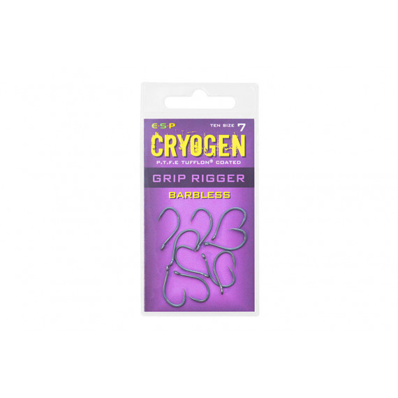 Anzuelos Esp Cryogene Grip Rigger Barbless por 10 1