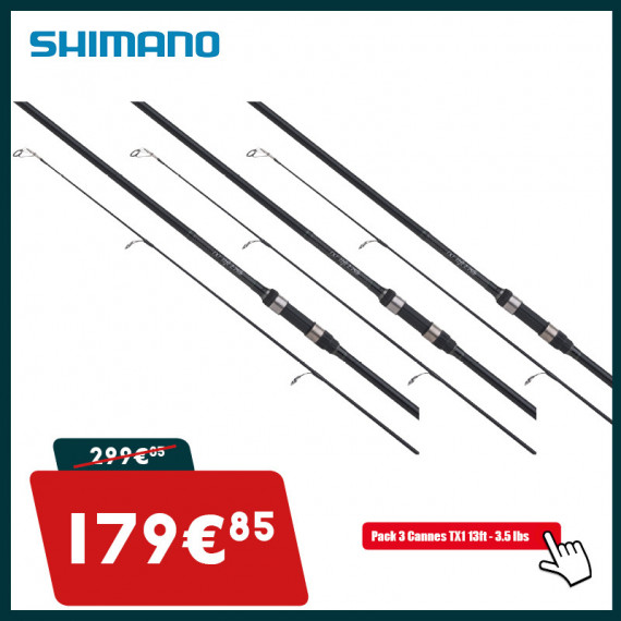 Pack of 3 Tribal TX1 13ft 3.5lbs Shimano Carp Rods 1