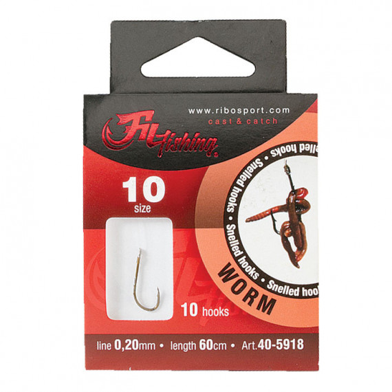 Mounted Hooks Worm Filfishing per 10 1