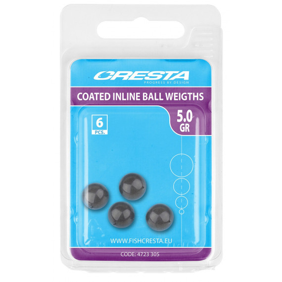 Cresta Coated Inline Ball Weights 6st 1