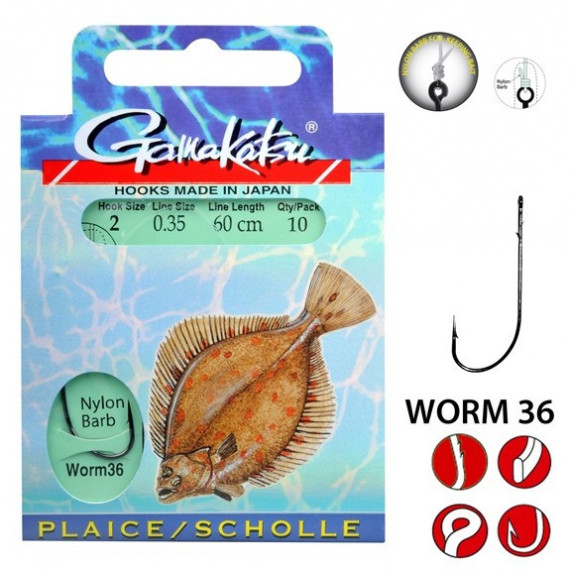 Flatfish Gamakatsu Worm 36 Line Stockings 1