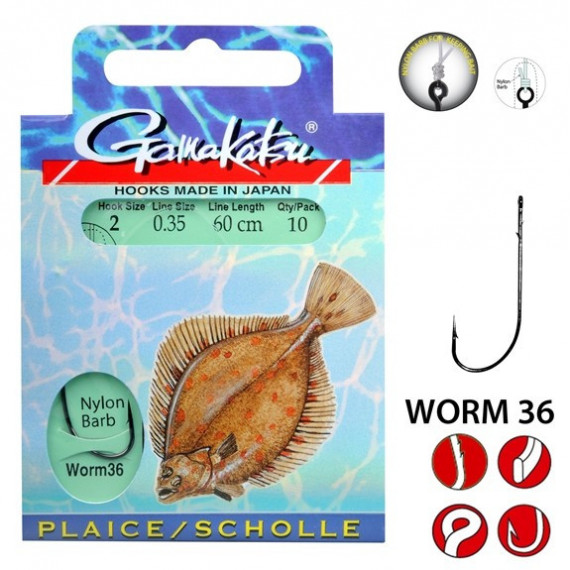 Peces planos Gamakatsu Worm 36 1