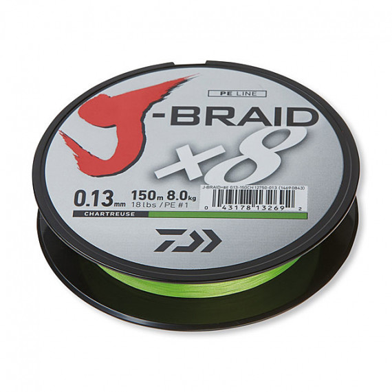 Daiwa J-Braid X8 Chartreuse Geflecht 150m 1
