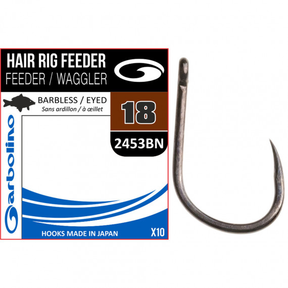 Hameçon Garbolino Hair Rig Feeder Waggler 2453BN Par 10 1