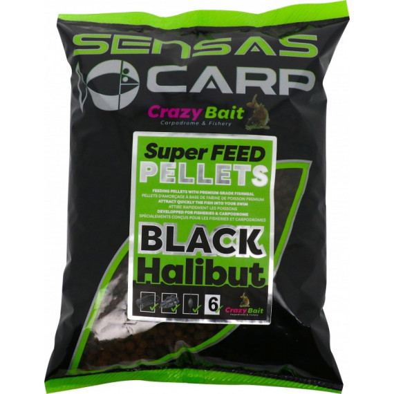 Pellet Super Feed Black Halibut 700gr Sensas 1