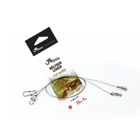 Wolfram Leader steel leader 25cm per 2 1
