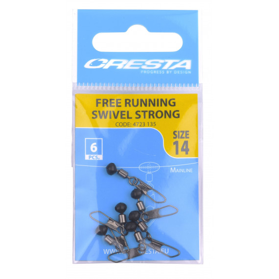 Emerillon à agrafe Cresta Free Running Swivels Strong par 6 1