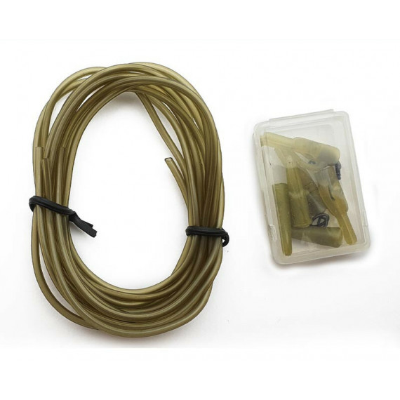 3 Safety Lead Clip/Rig On Tube Olive Green Dk Tackle 1