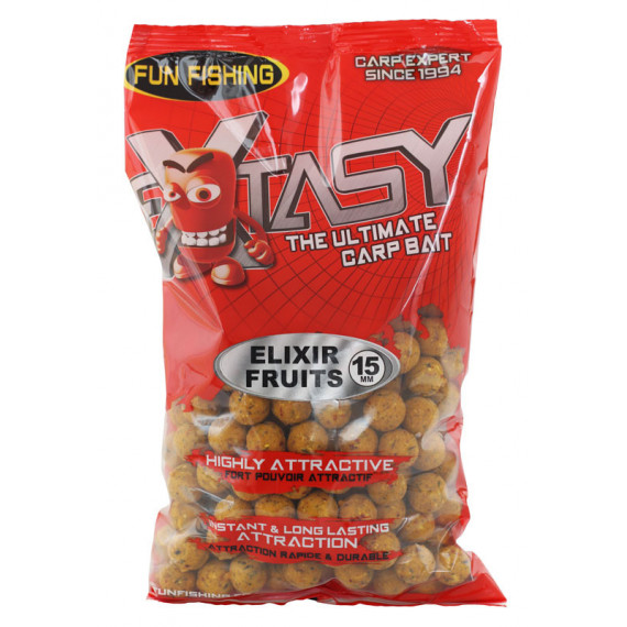 Extasy Bouillettes 800g 15mm Elixir Fruits Fun Fishing 1