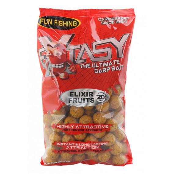 Extasy Bouillettes 800g 20mm Elixir Fruits Fun Fishing 1