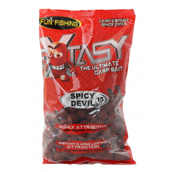 Extasy Boilies 800g 15mm Spicy Devil Fun Fishing 1