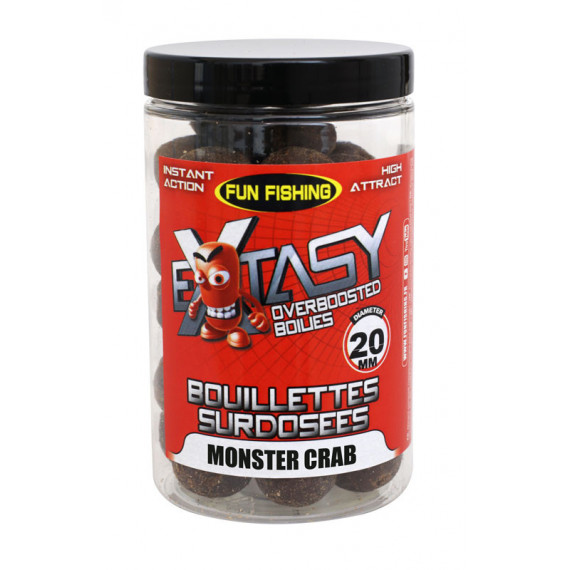 Boilies sobredosificados Extasy 200gr 15/20mm Monster Crab Fun Fishing 1