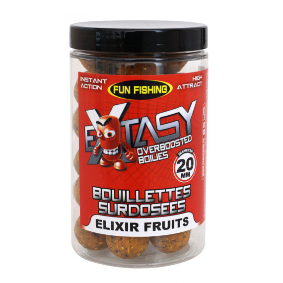 Bouillettes Surdosées Extasy 200gr 15/20mm Elixir Fruits Fun Fishing 1