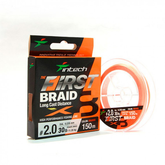 Tresse Intech First Braid X8 Orange 150M 1