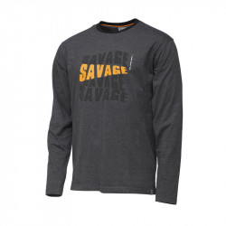 Savage donkergrijs T-shirt met lang stelen