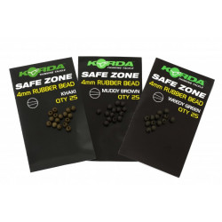 25pcs Safe Zone 4mm Rubber Bead Brown Korda