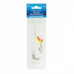 Surf Broomstick Leaders Clear 3 hooks T6 Flashmer