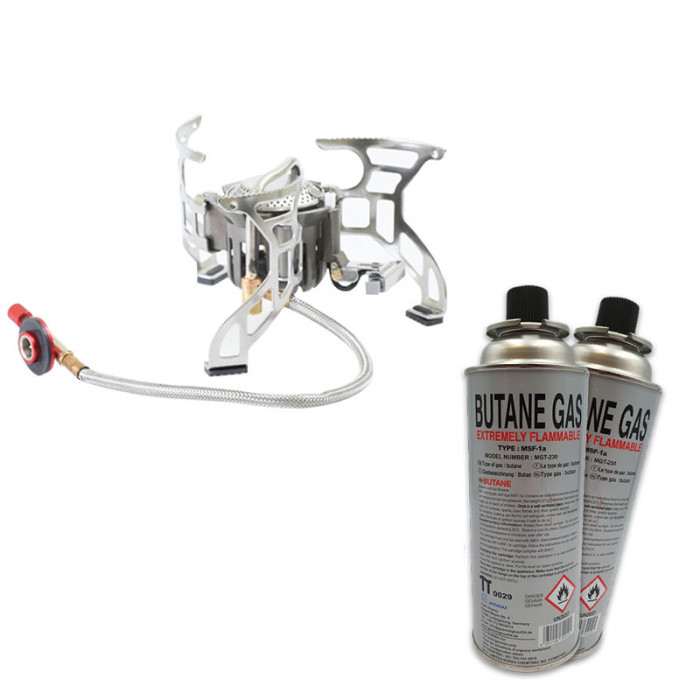 Stove Deluxe Stove Starbaits with 2 butane gas cartridge 227g 1