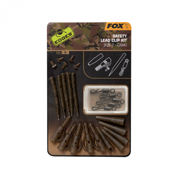 Kit de clips de plomo CAMO de tamaño 7 Fox 1