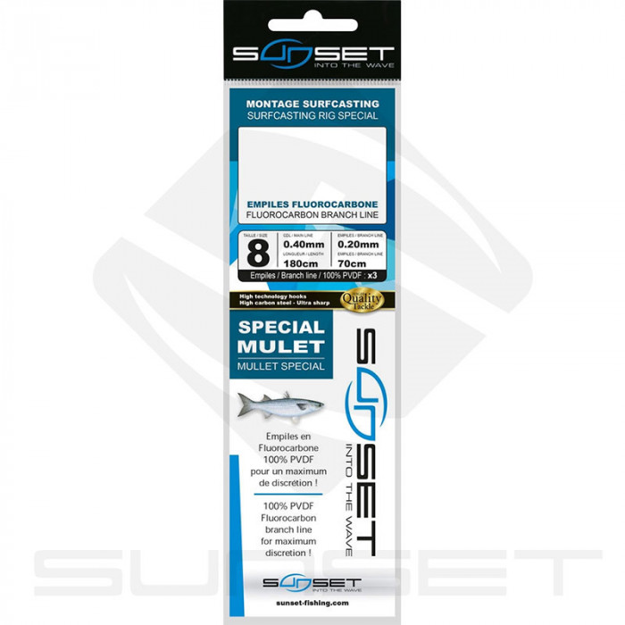 Vorfachmaterial Surfcasting RS Competition Special Mulet T8 Sunset 1