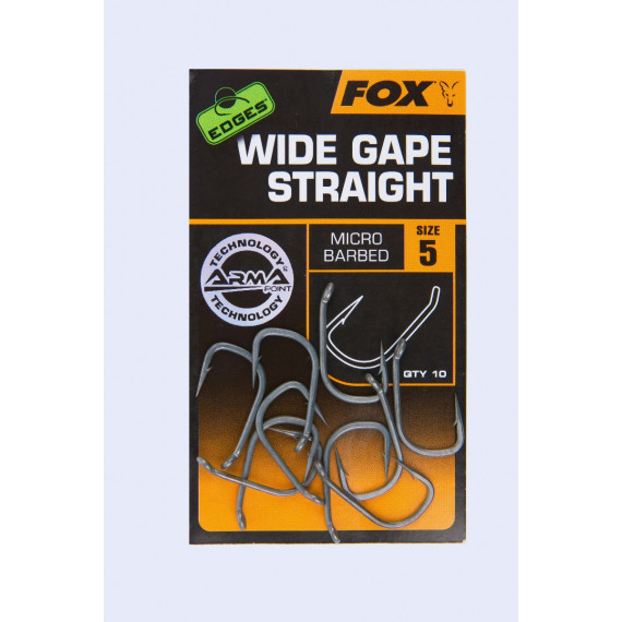 Karpfenhaken Edges Armapoint Wide Gape straight Fox 2