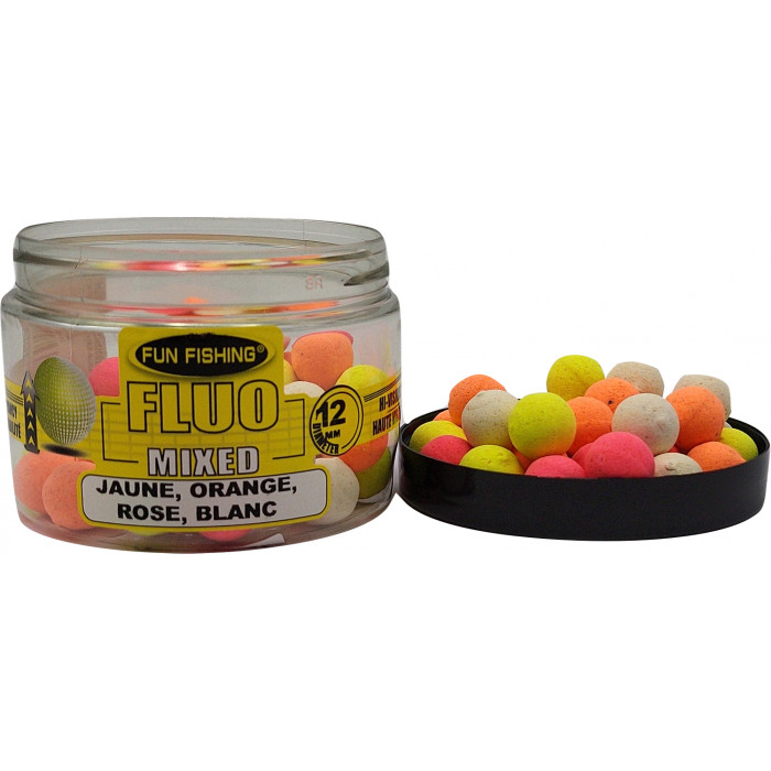Fluo Pop Ups Gemengd 12mm 40gr Fun Fishing 1