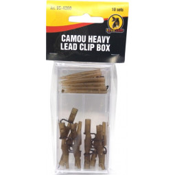 Clip Plomb Extra Carp Heavy Lead Clip Box Camou (par 10)