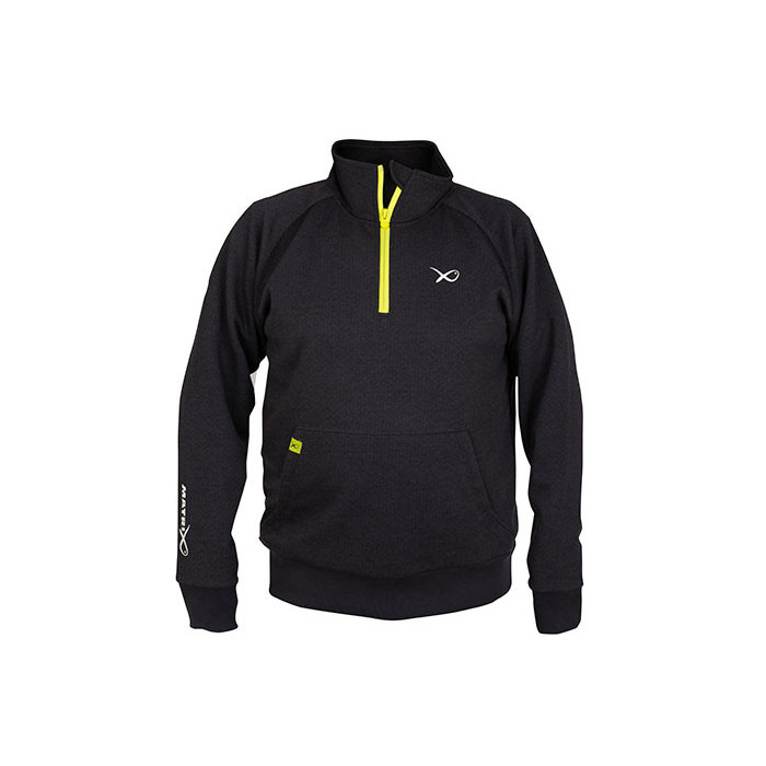 Sweat Matrix Minimal Black Marl 1/4 Zip Sweater 1