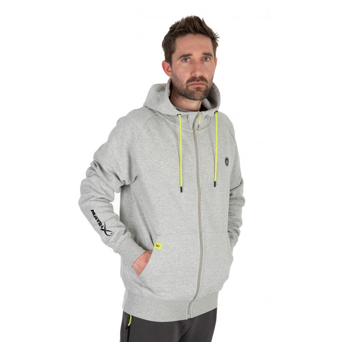 Hoody Full Zip Marl Grey/Lime (Black Edition) 1