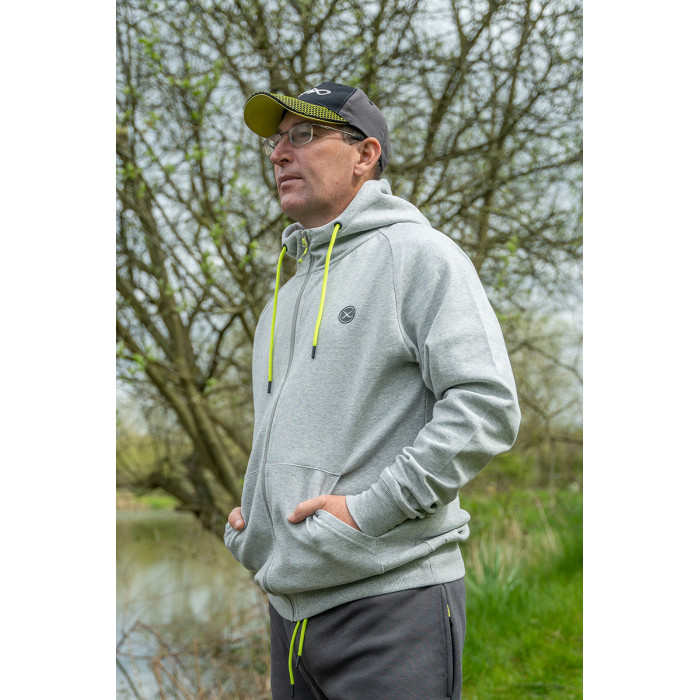 Hoody Full Zip Marl Grey/Lime (Black Edition) 7
