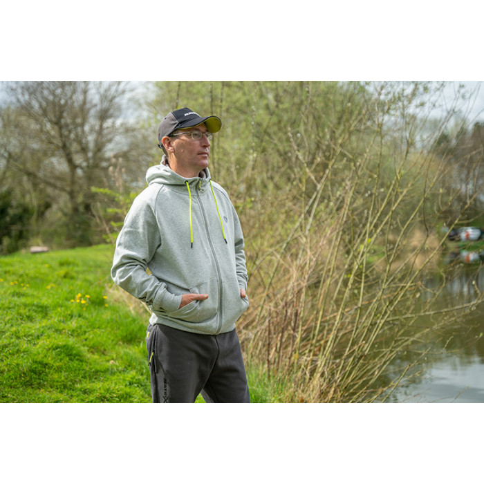 Hoody Full Zip Marl Grey/Lime (Black Edition) 9