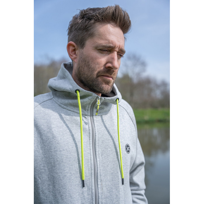 Hoody Full Zip Marl Grey/Lime (Black Edition) 10
