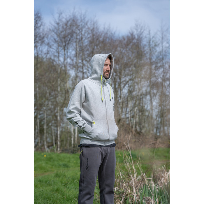 Hoody Full Zip Marl Grey/Lime (Black Edition) 11