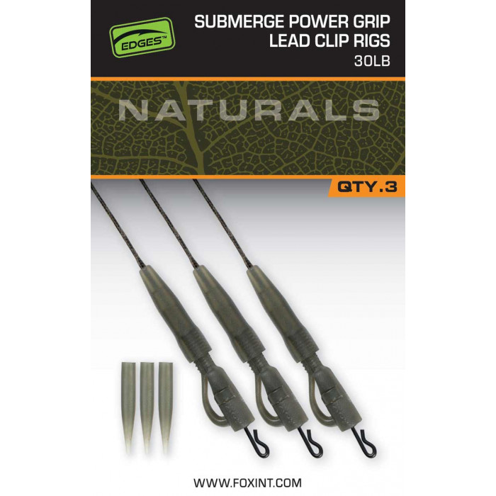 Naturals submerge power grip lead clip rigs 30lb X3 Fox 1
