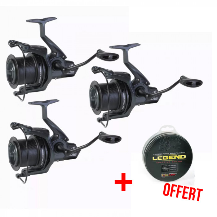 3 Moulinets Hulk 9000 + nylon legends 1000m 1