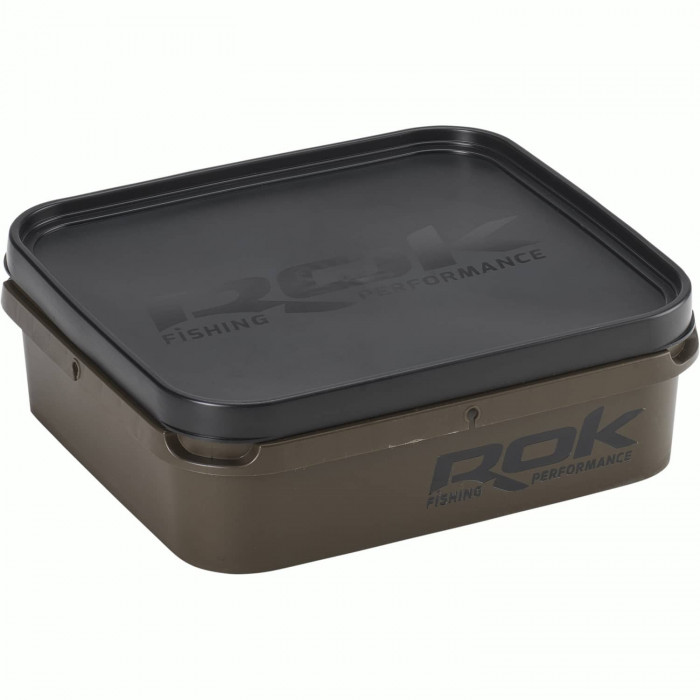 Caja Cuadrada 6L Xl Marrón Verde + Tapa Rok 1