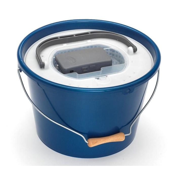 18L Blauwe Metalen Emmer + Beluchter Plastilys 1