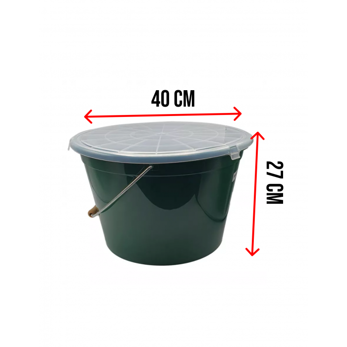 Kit Bucket 25L +Lid + Bowl 8L, Green Plastilys 3