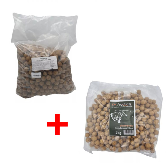 Paquete de boilies de plátano coco 5kg + 2kg Dk Calidad plátano coco 1