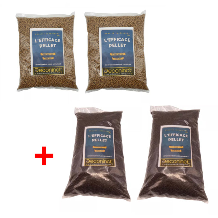 Paquete de 2 Pellets para Peces 2.5Mm 2Kg + 2 Pellets Expansores 4Mm 1Kg 1