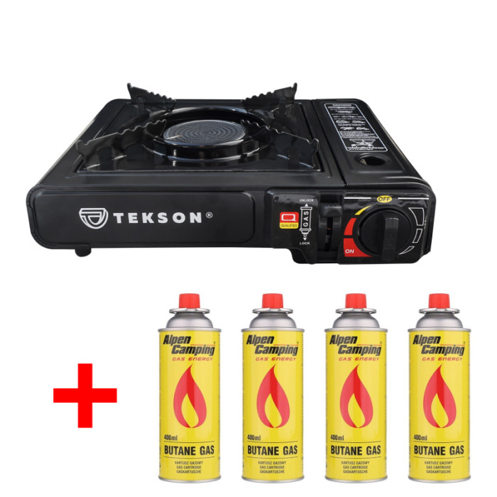 Rechaud Cooker Ceramic + 4 Cartouche De Gaz Tekson 1