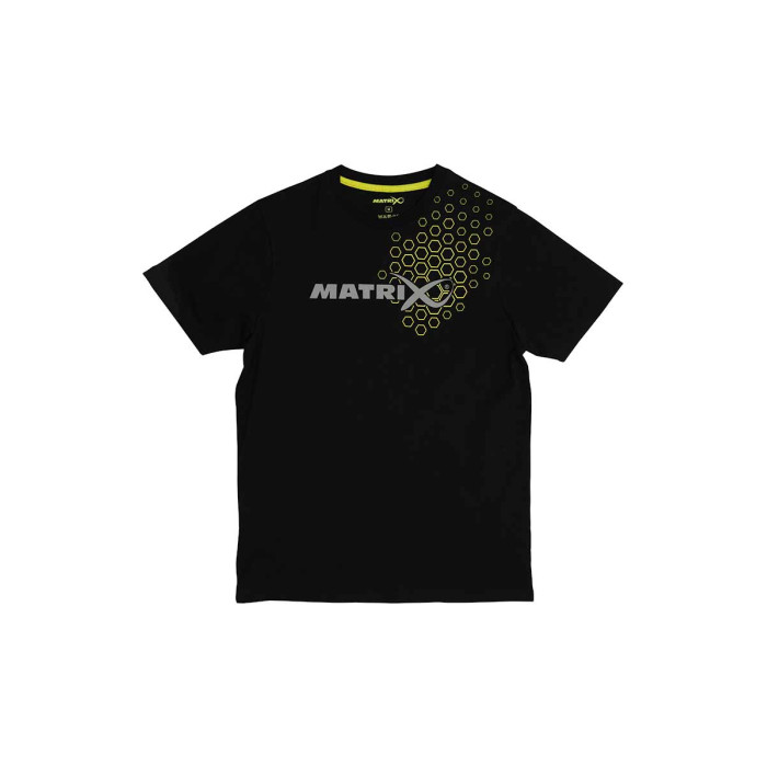 MATRIX Hex Print T-shirt Zwart - 100% Katoen Lichtgewicht en Comfortabel 1