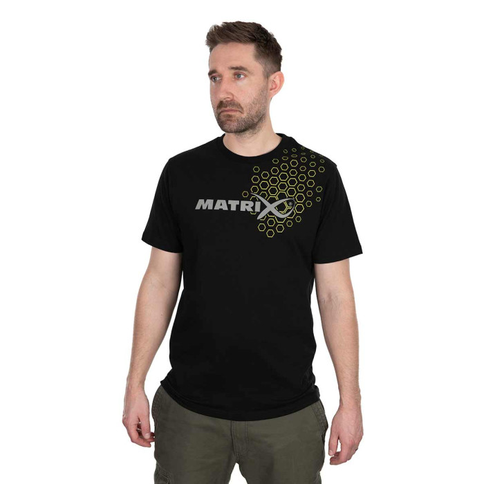 T-shirt MATRIX Hex Print Noir – 100 % Coton Léger et Confortable 2