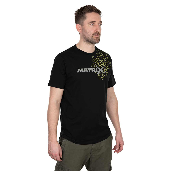 MATRIX Hex Print T-shirt Zwart - 100% Katoen Lichtgewicht en Comfortabel 3